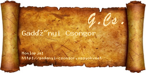 Gadányi Csongor névjegykártya